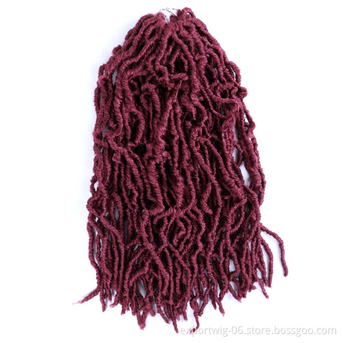 Wholesale Afro Synthetic New locs 18 14 24 36 inches Crochet New Faux Locs Synthetic Hair  Locs With Wrapping Hair Curly Tips